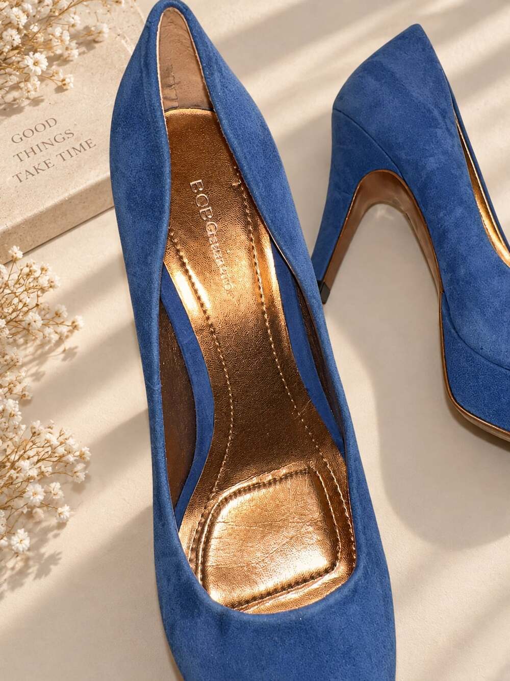 BCBGeneration Suede Platform Pumps Size 8 1/2 Blue High Heels